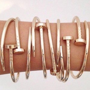 Nail Rose Gold Trendy Bracelet
